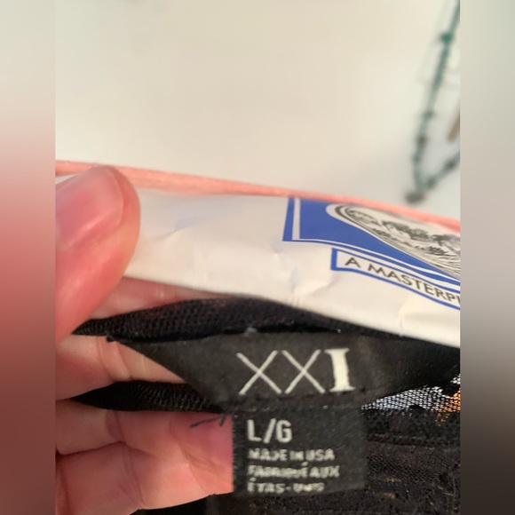 Black lace layering top - size large - super cute! - Picture 2 of 2